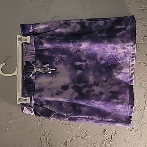Purple Tie Dye Sporty Skirt With Pockets
